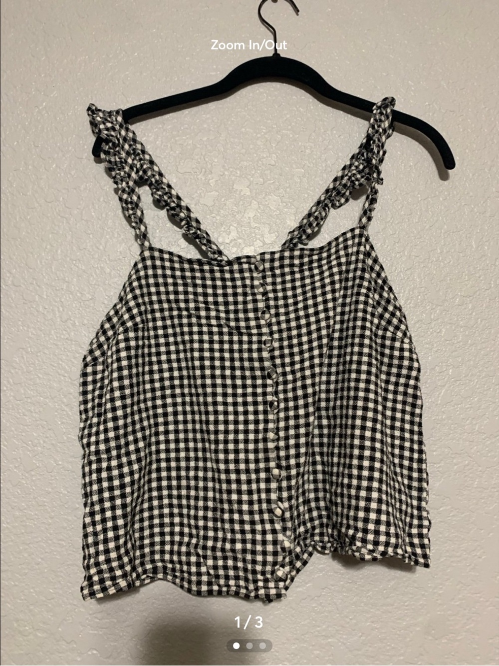 Madewell Black & White Gingham Button-Front Camisole